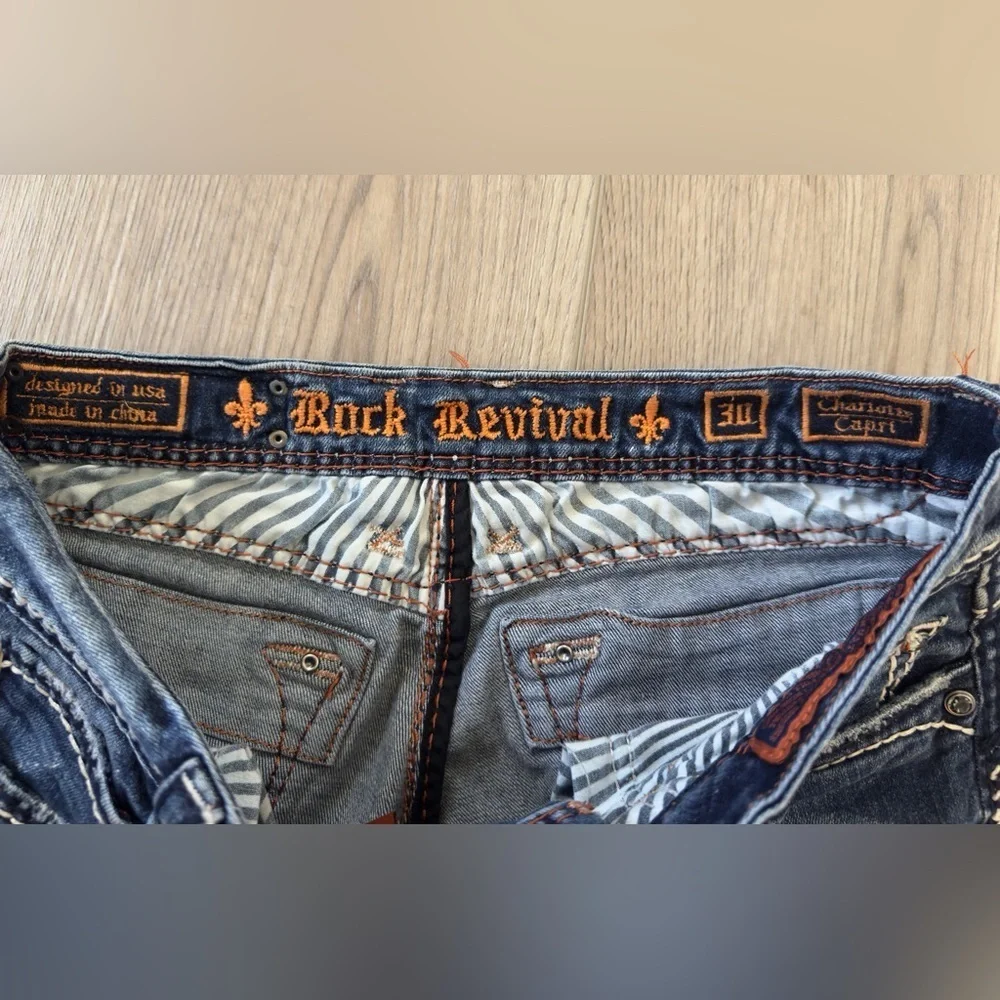 Rock Revival Women's Dark Blue Charlotte Capri Jeans 👖 - Picture 12 of 14